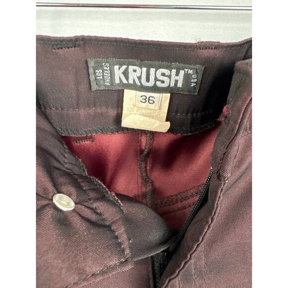 Men’s Krush Size 36 Red Duo-Chrome Dress Pants Vintage - Picture 2 of 3